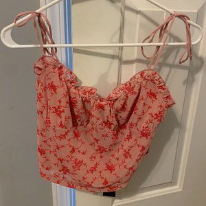 Motel Rocks Pink Ruffle Tank Top NWT